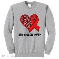 Red Ribbon Awareness Week Leopard Print Heart Sweatshirt thumb 0