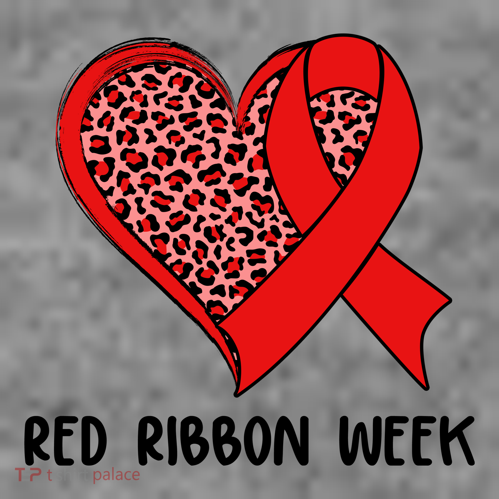 Red Ribbon Awareness Week Leopard Print Heart Sweatshirt
