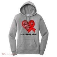 Red Ribbon Awareness Week Leopard Print Heart Women's Hoodie thumb 0