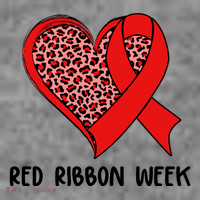 Red Ribbon Awareness Week Leopard Print Heart Women's Hoodie thumb 2