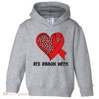 Red Ribbon Awareness Week Leopard Print Heart Toddler Hoodie thumb 0