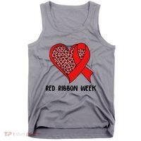 Red Ribbon Awareness Week Leopard Print Heart Tank Top thumb 0