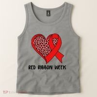 Red Ribbon Awareness Week Leopard Print Heart Tank Top thumb 2