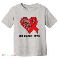 Red Ribbon Awareness Week Leopard Print Heart Toddler T-Shirt thumb 0