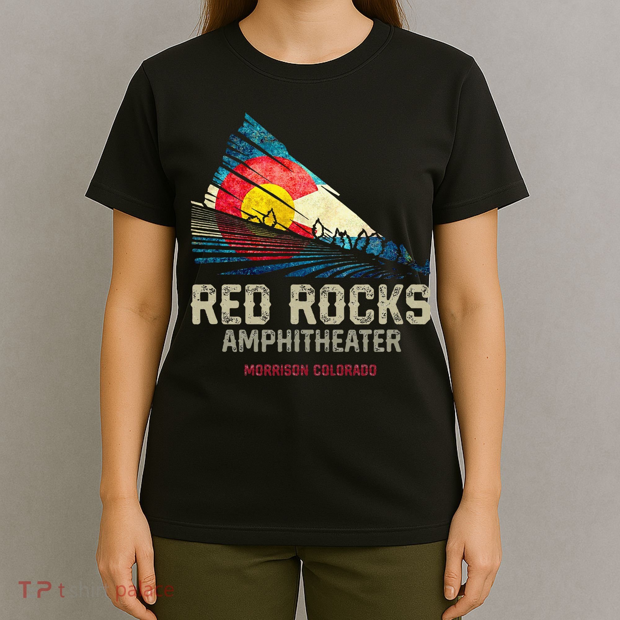 Red Rocks Amphitheater Colorado C State Flag T-Shirt
