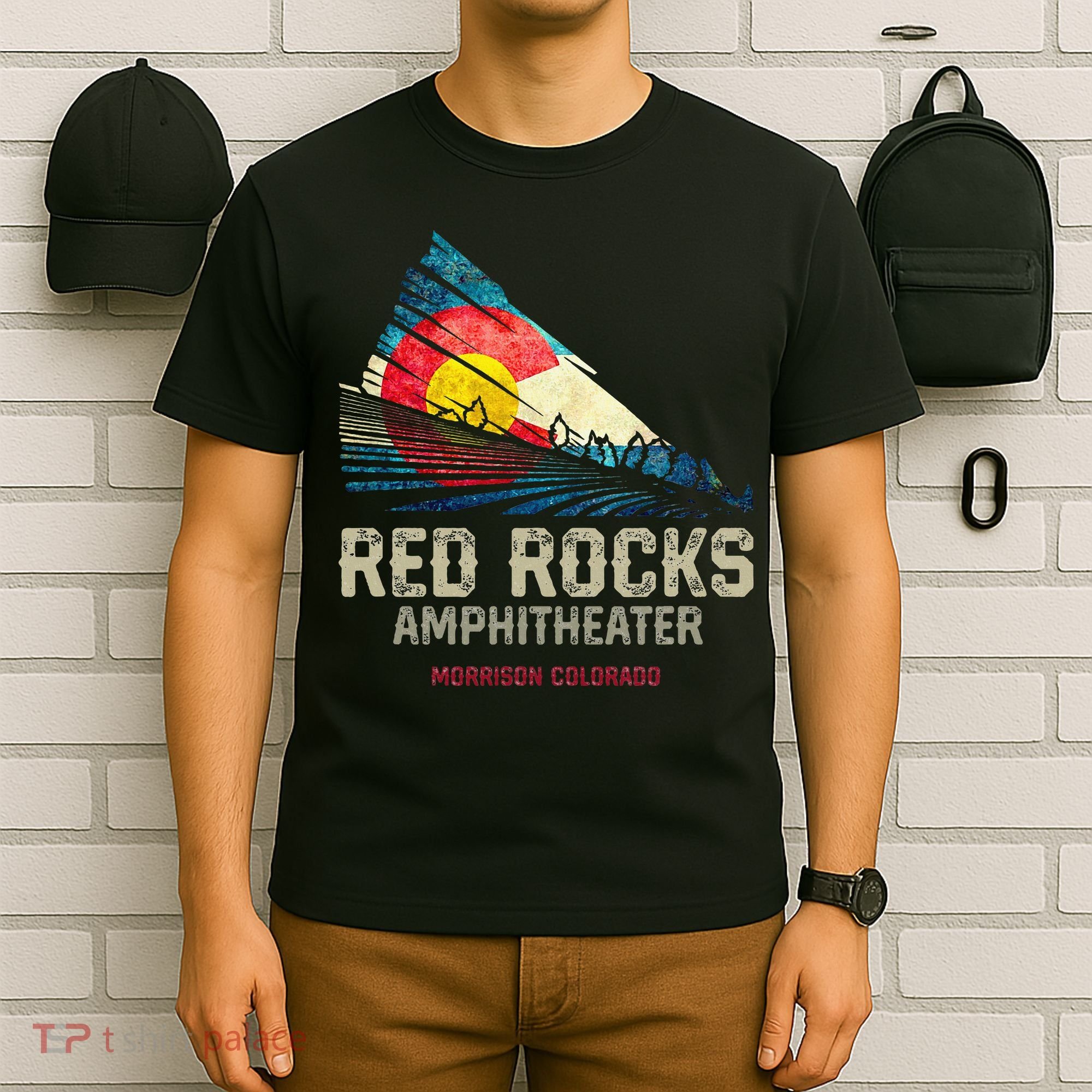 Red Rocks Amphitheater Colorado C State Flag T-Shirt