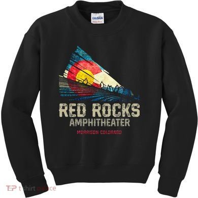 Red Rocks Amphitheater Colorado C State Flag Kids Sweatshirt