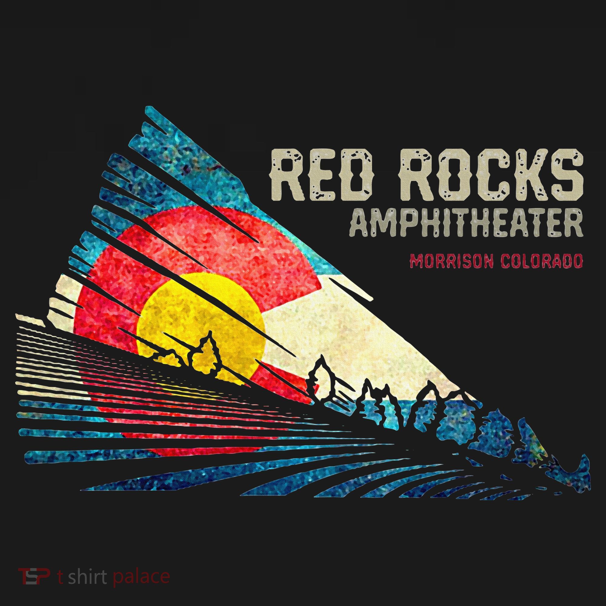 Red Rocks Amphitheater Colorado C State Flag T-Shirt