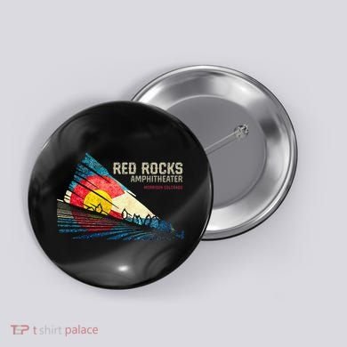 Red Rocks Amphitheater Colorado C State Flag Button