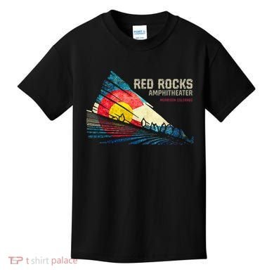 Red Rocks Amphitheater Colorado C State Flag Kids T-Shirt