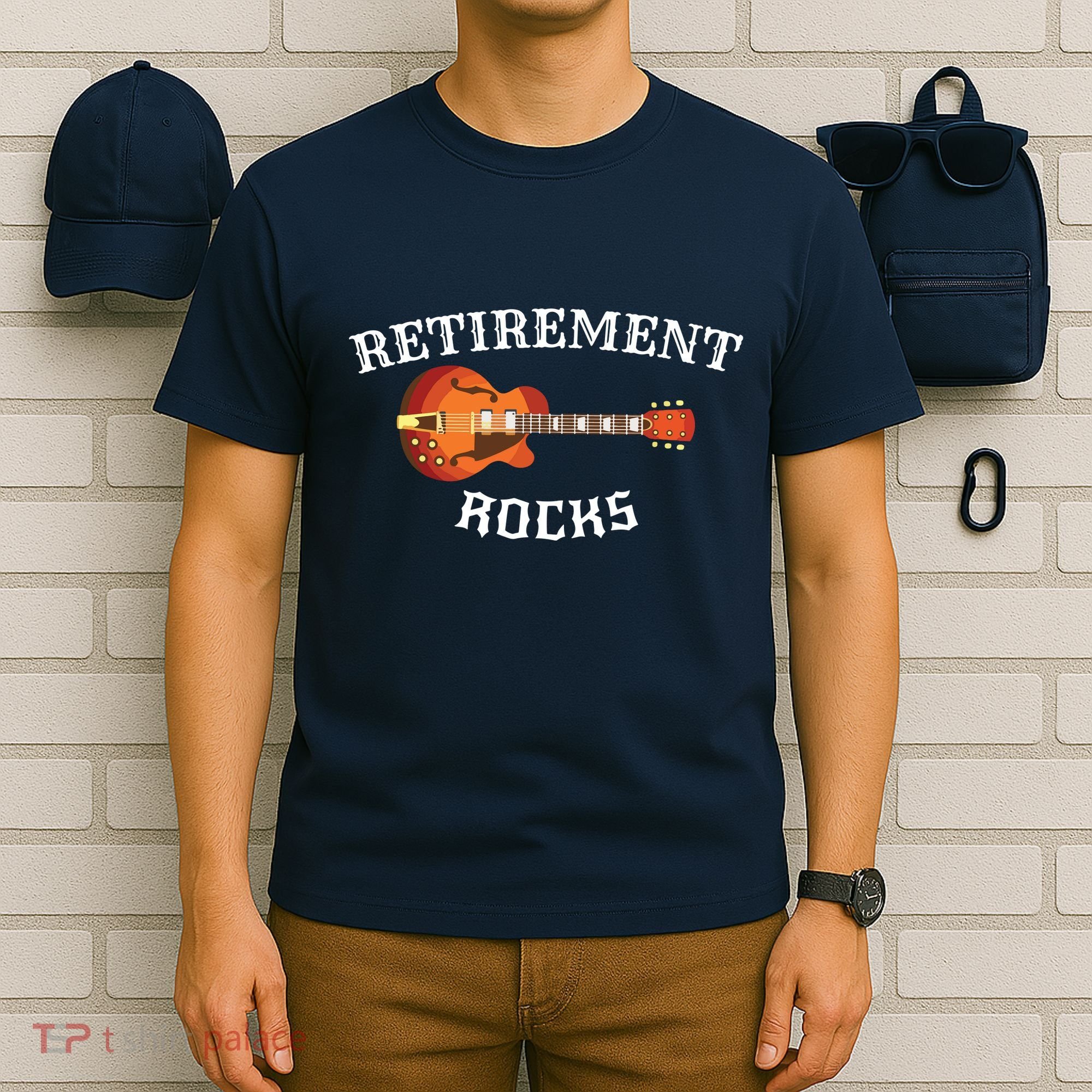 Retirement Rocks Acoustic Guitar Old Rockers Gift T-Shirt