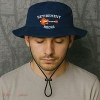 Retirement Rocks Acoustic Guitar Old Rockers Gift Bucket Hat thumb 2