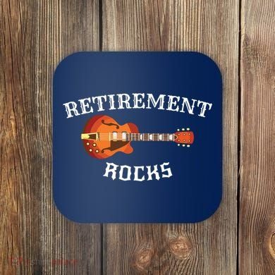 Retirement Rocks Acoustic Guitar Old Rockers Gift Coaster