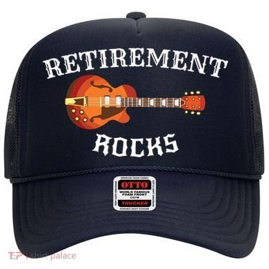 Retirement Rocks Acoustic Guitar Old Rockers Gift Hat