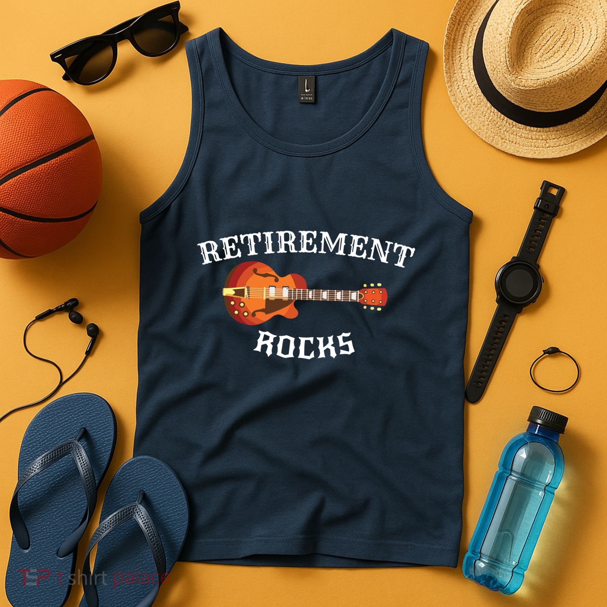 Retirement Rocks Acoustic Guitar Old Rockers Gift Tank Top