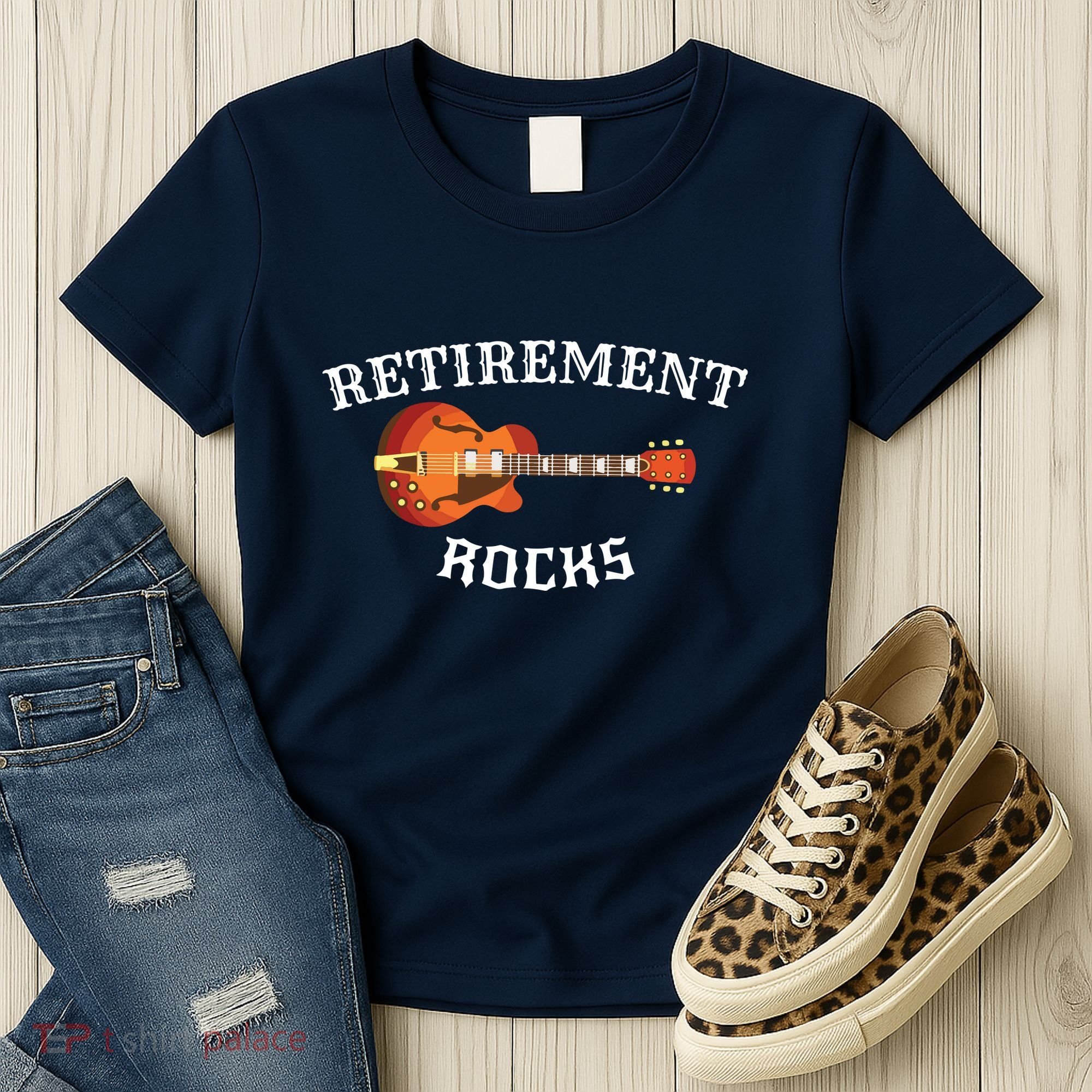 Retirement Rocks Acoustic Guitar Old Rockers Gift Women's T-Shirt