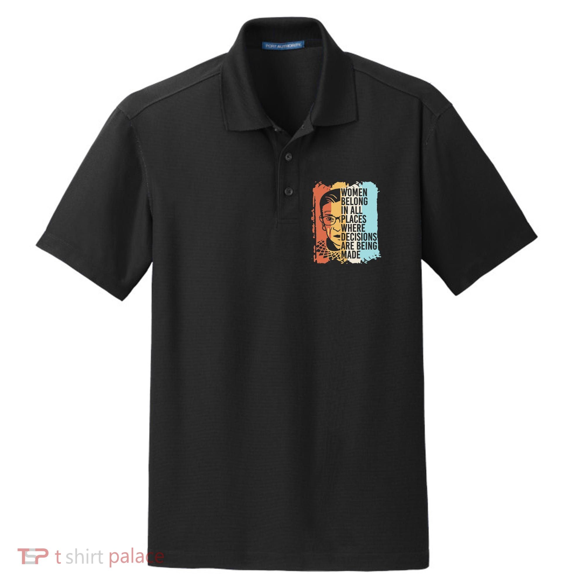 Rbg Ruth Bader Ginsburg Feminist Political Gift Dry Zone Grid Polo