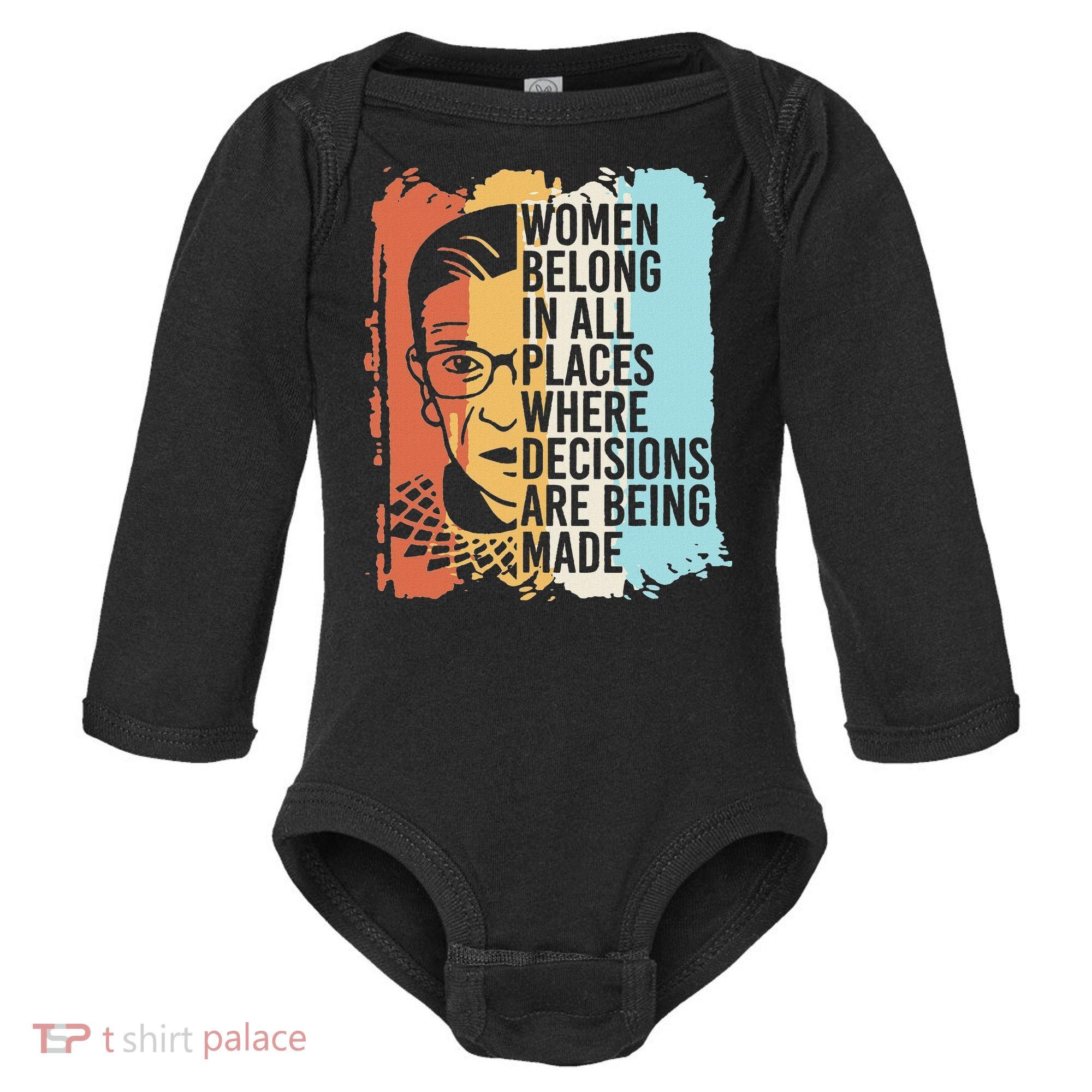Rbg Ruth Bader Ginsburg Feminist Political Gift Baby Long Sleeve Bodysuit