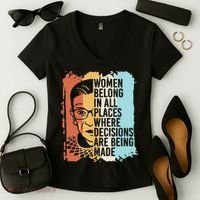 Rbg Ruth Bader Ginsburg Feminist Political Gift Women's V-Neck T-Shirt thumb 2