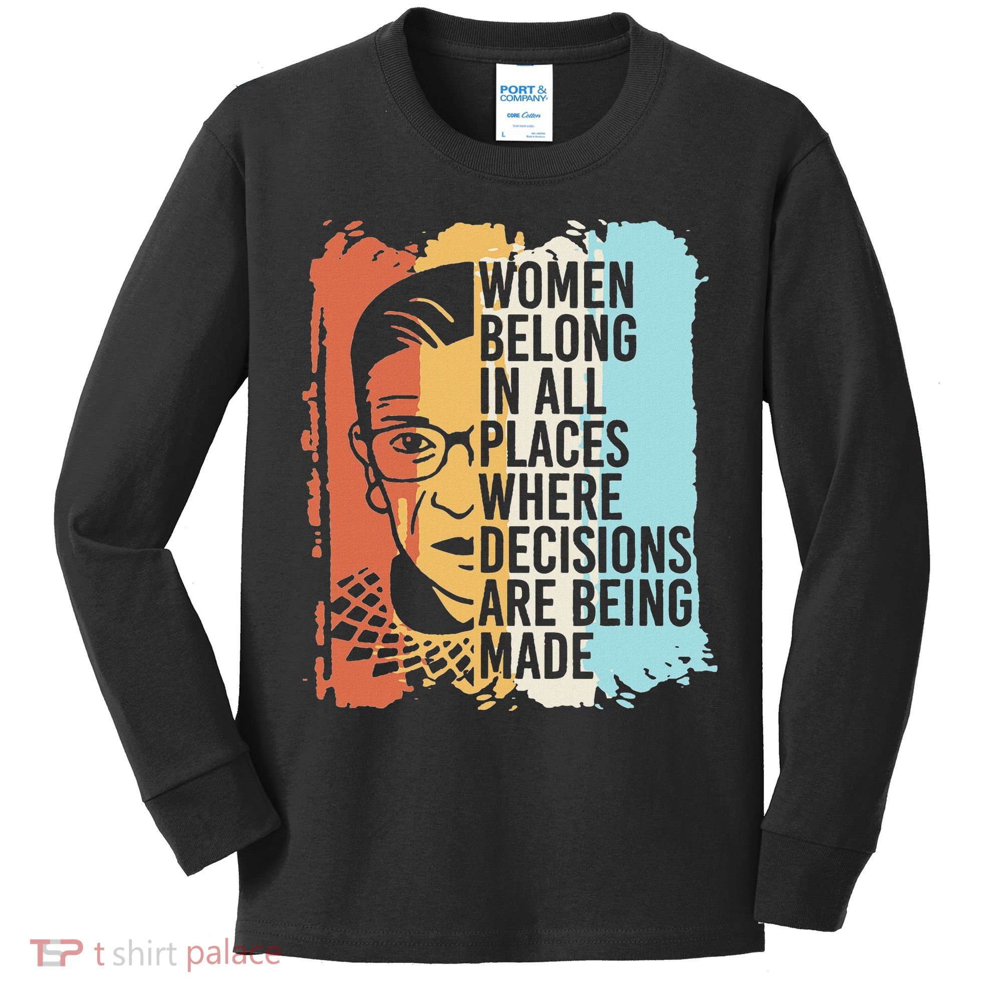Rbg Ruth Bader Ginsburg Feminist Political Gift Kids Long Sleeve Shirt