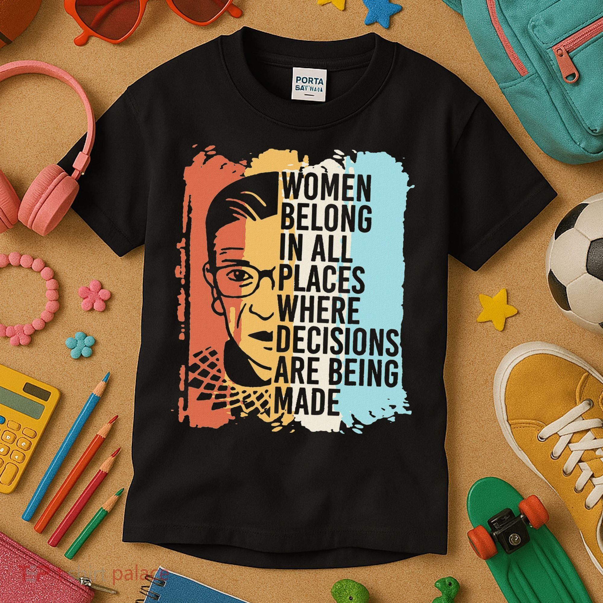 Rbg Ruth Bader Ginsburg Feminist Political Gift Kids T-Shirt