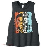 Rbg Ruth Bader Ginsburg Feminist Political Gift Women's Racerback Cropped Tank thumb 0