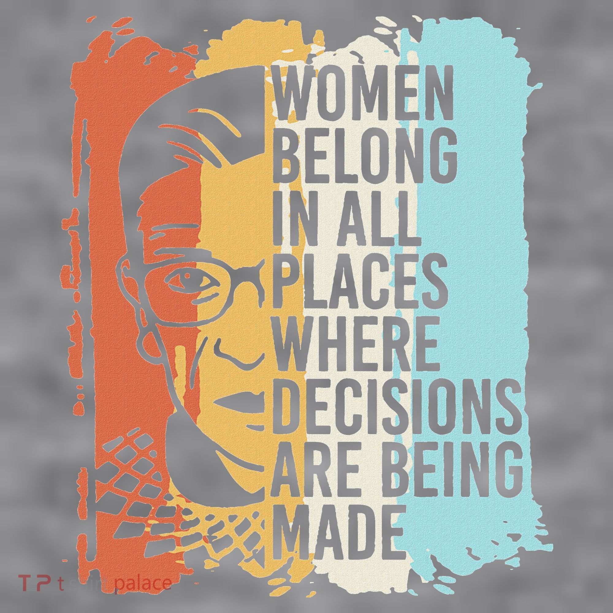 Rbg Ruth Bader Ginsburg Feminist Political Gift Women's Racerback Cropped Tank