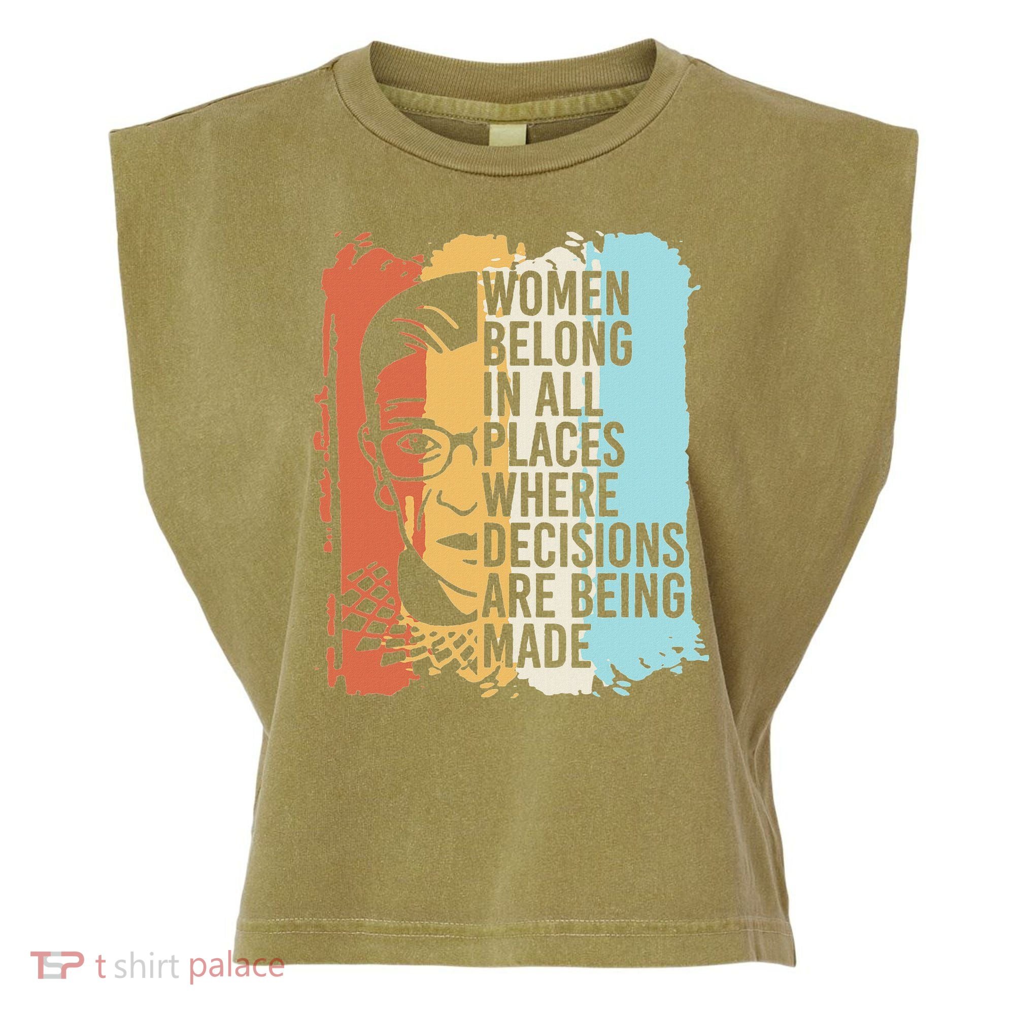 Rbg Ruth Bader Ginsburg Feminist Political Gift Garment-Dyed Women's Muscle Tee