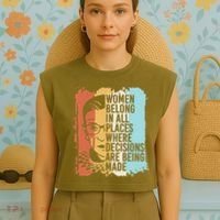 Rbg Ruth Bader Ginsburg Feminist Political Gift Garment-Dyed Women's Muscle Tee thumb 4