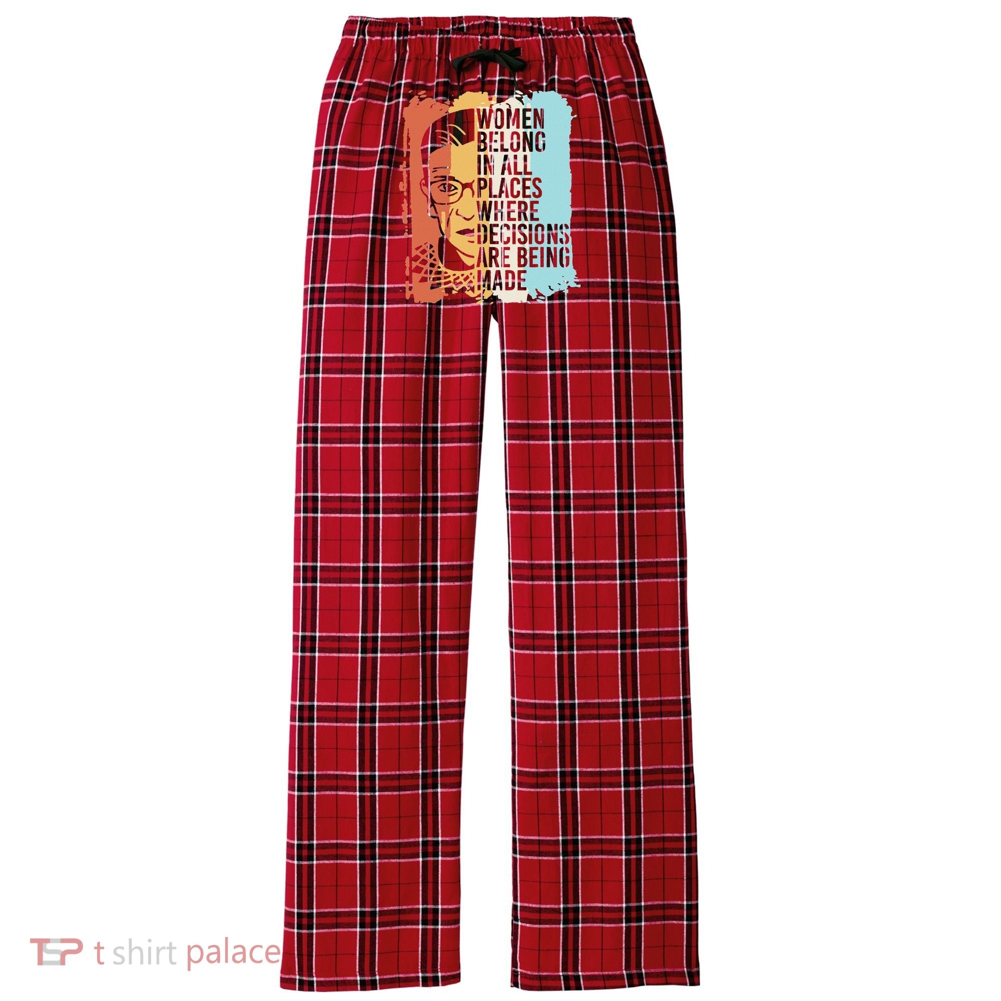 Rbg Ruth Bader Ginsburg Feminist Political Gift Women's Flannel Plaid Pajama Pants