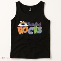 Reading Rocks Book Lover Reading Fan Tank Top thumb 2