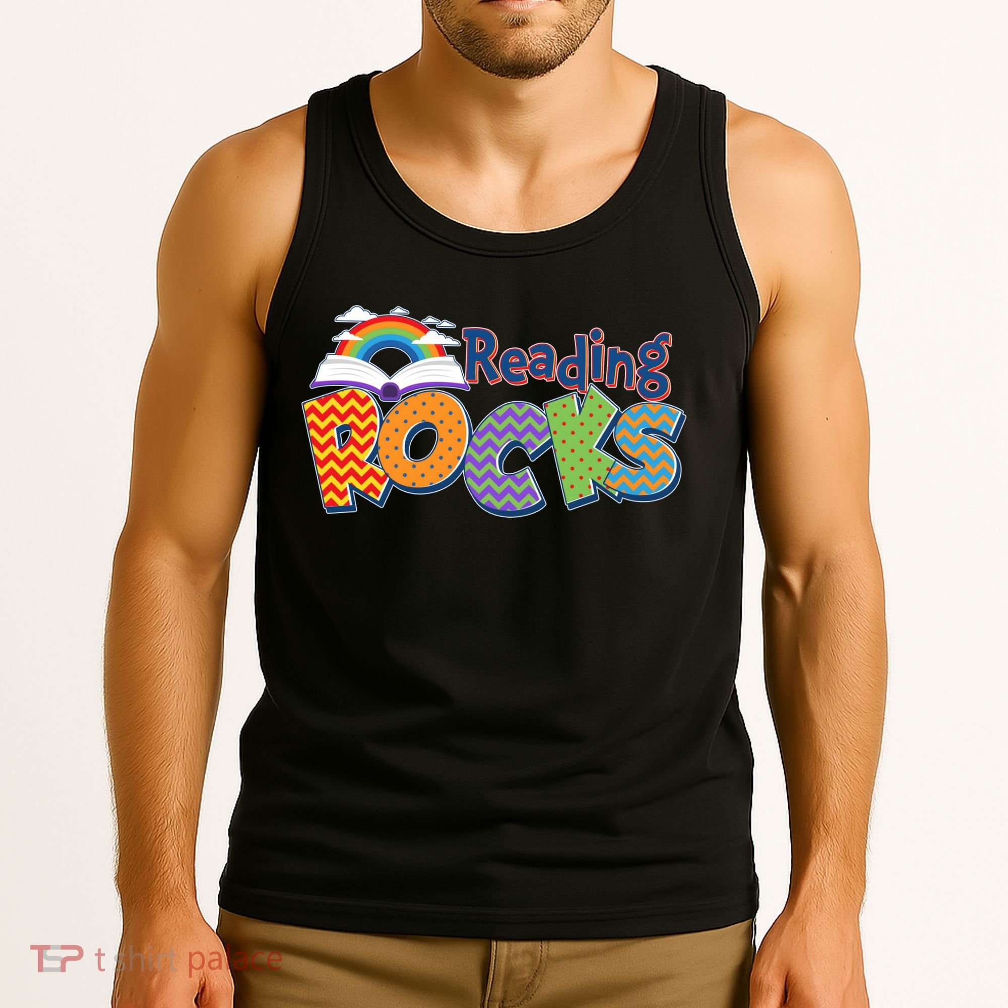Reading Rocks Book Lover Reading Fan Tank Top