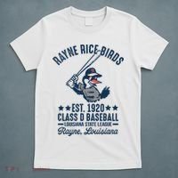Rayne Rice Birds Louisiana Vintage Baseball Team Tribute T-Shirt thumb 5