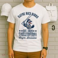 Rayne Rice Birds Louisiana Vintage Baseball Team Tribute T-Shirt thumb 6