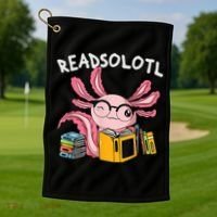 Readsolotl Read Books Lover Axolotl Golf Towel thumb 1