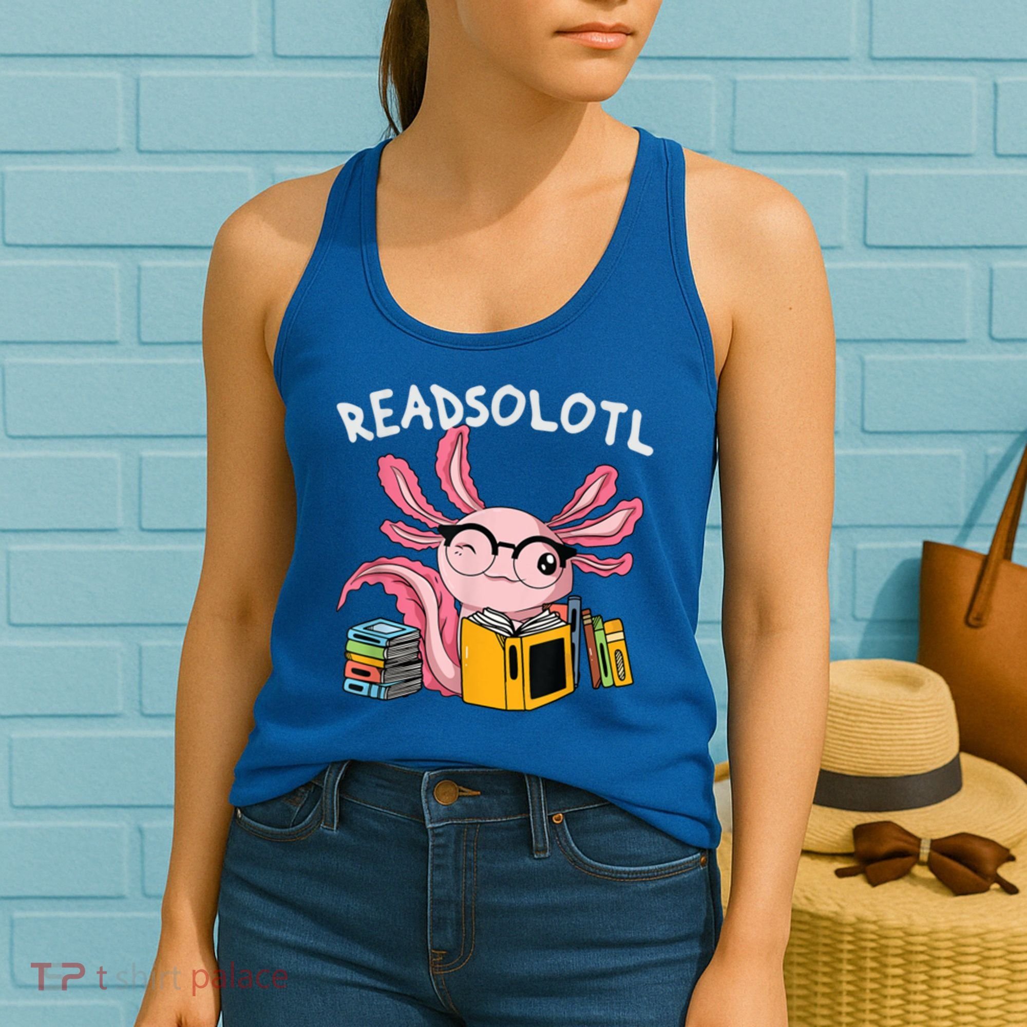 Readsolotl Read Books Lover Axolotl Women's Tank Top