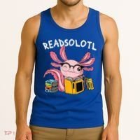 Readsolotl Read Books Lover Axolotl Tank Top thumb 3