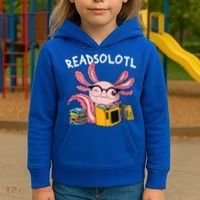 Readsolotl Read Books Lover Axolotl Kids Hoodie thumb 3