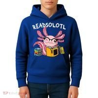 Readsolotl Read Books Lover Axolotl Kids Hoodie thumb 4