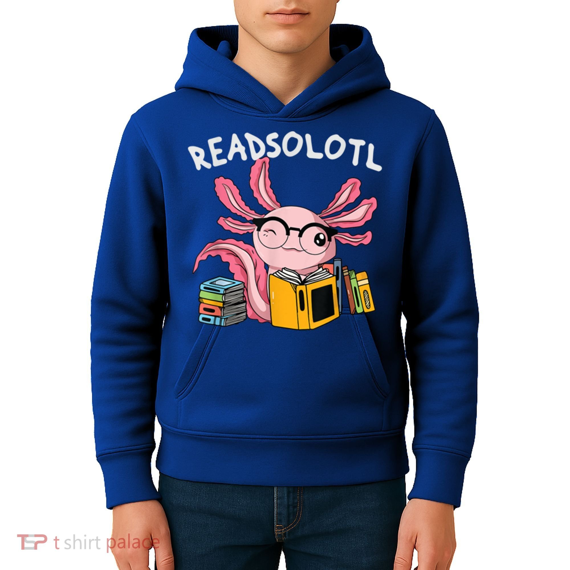 Readsolotl Read Books Lover Axolotl Kids Hoodie