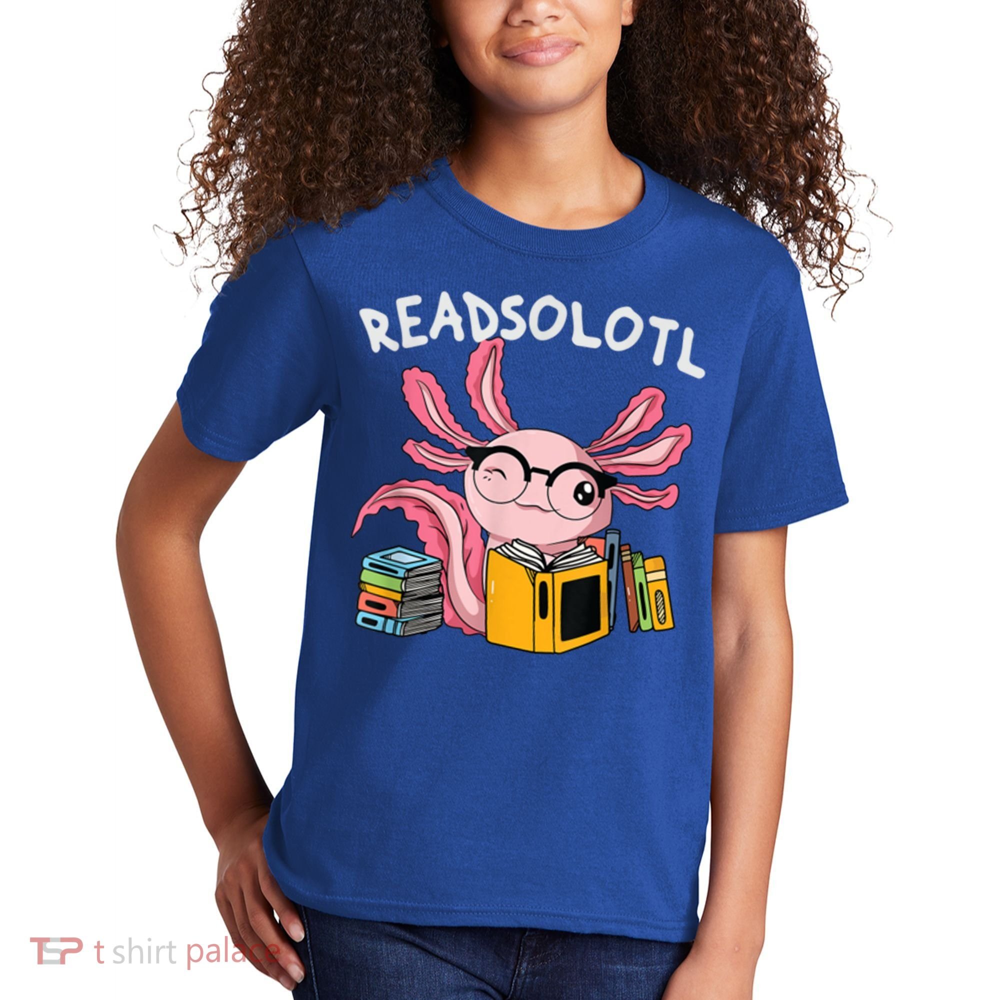 Readsolotl Read Books Lover Axolotl Kids T-Shirt