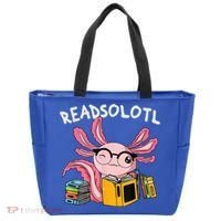 Readsolotl Read Books Lover Axolotl Tote Bag thumb 0