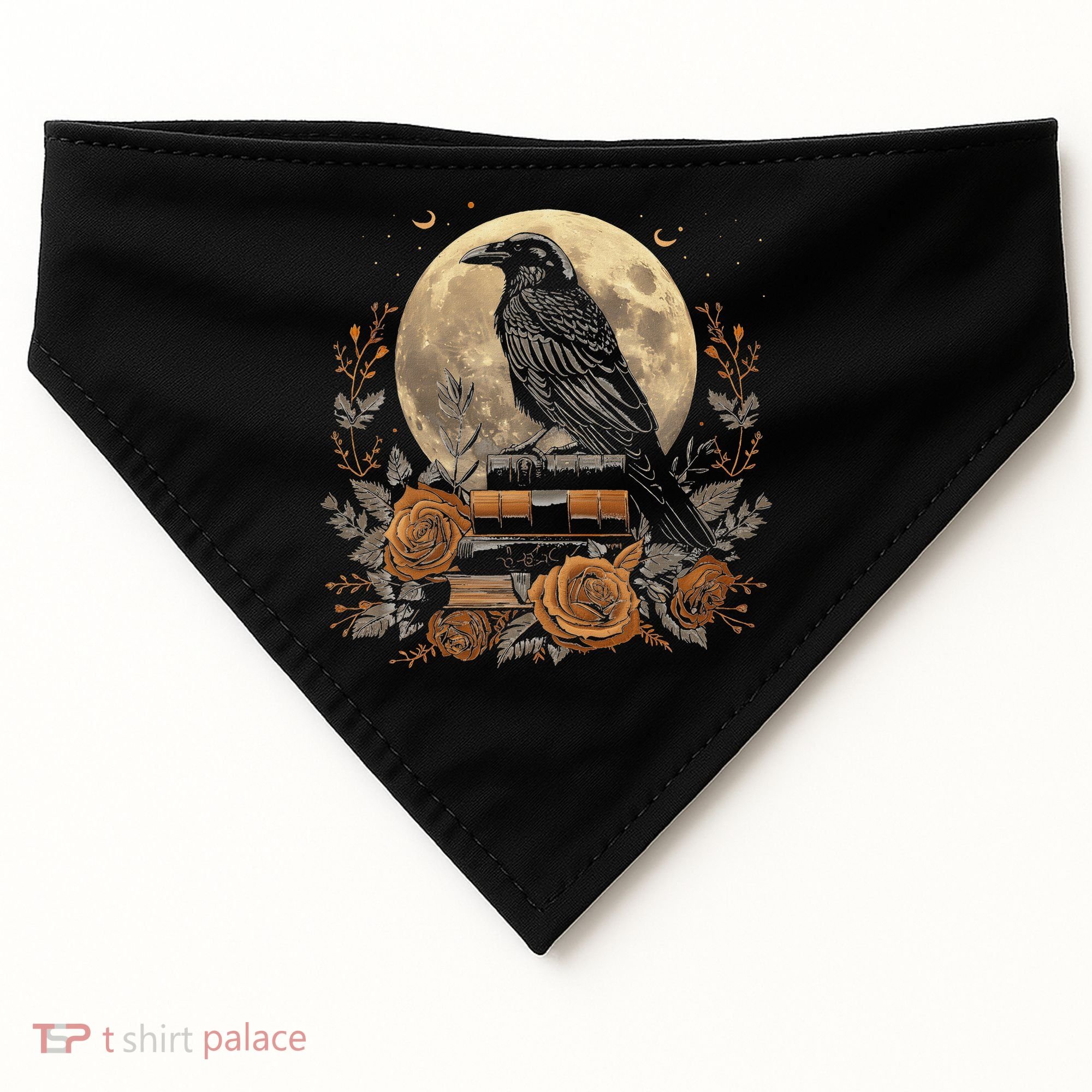 Raven Reading Book Occult Crow USA-Made Doggie Bandana