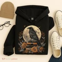 Raven Reading Book Occult Crow Hoodie thumb 4
