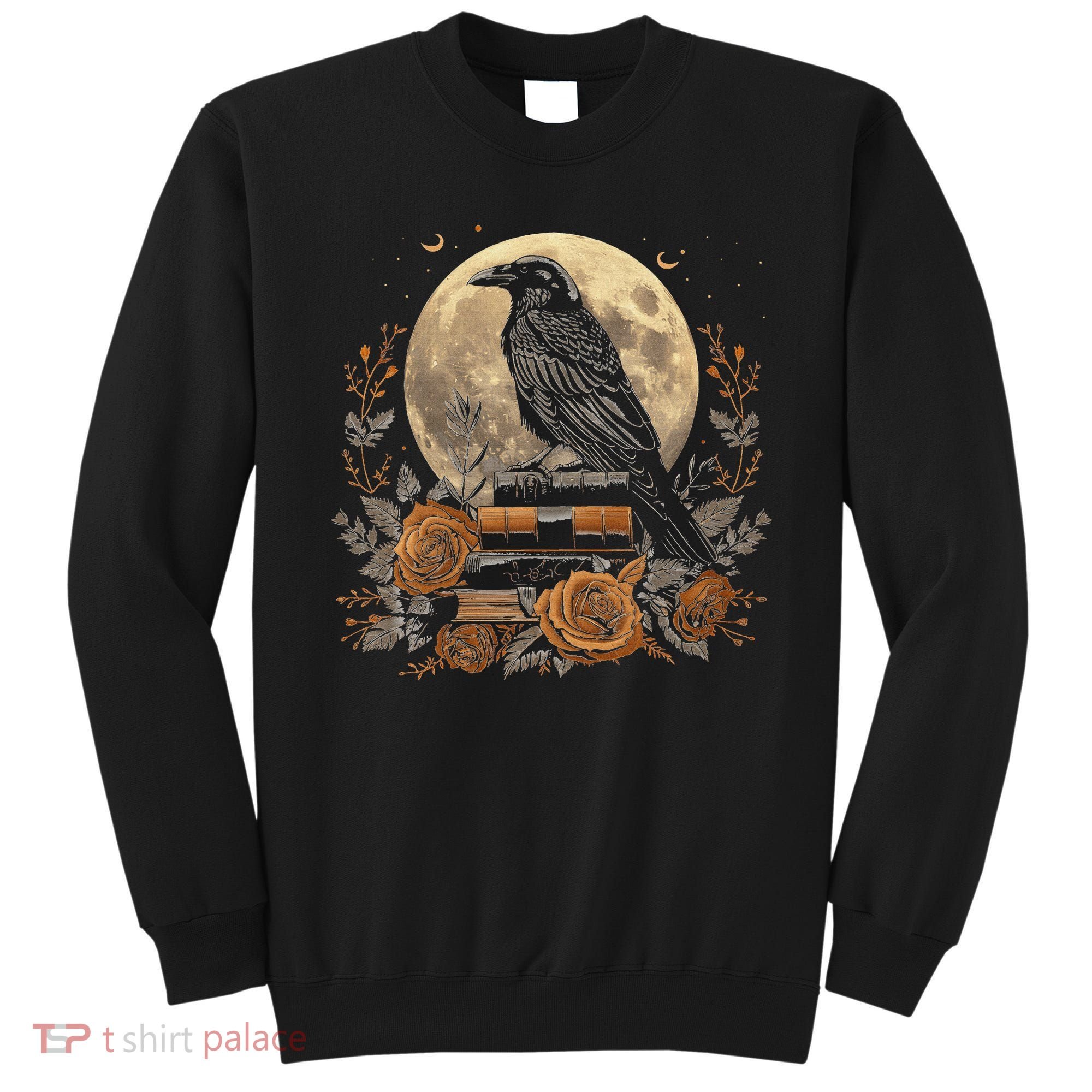 Raven Reading Book Occult Crow Sweatshirt