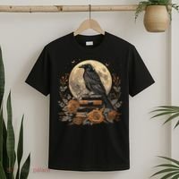 Raven Reading Book Occult Crow T-Shirt thumb 2