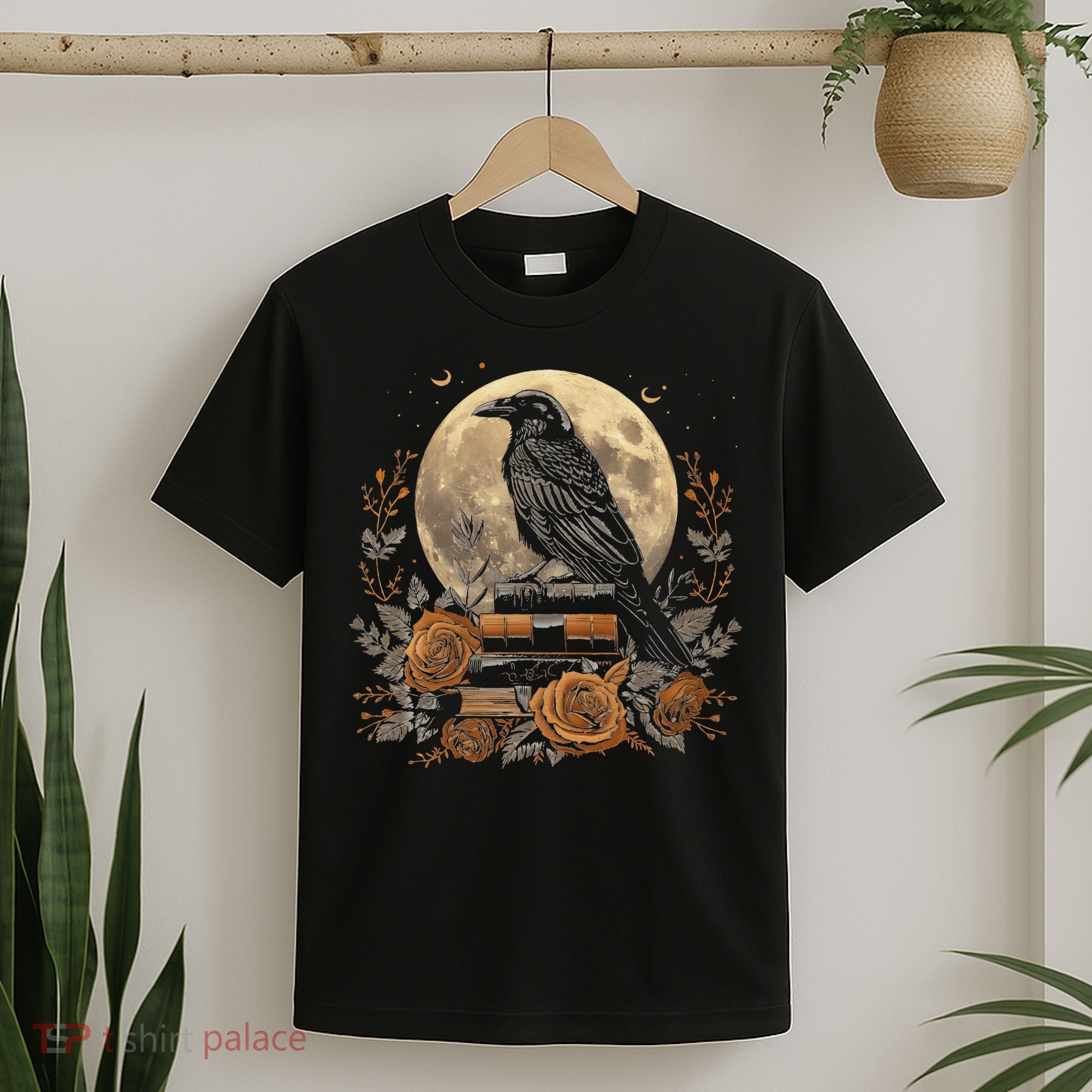 Raven Reading Book Occult Crow T-Shirt