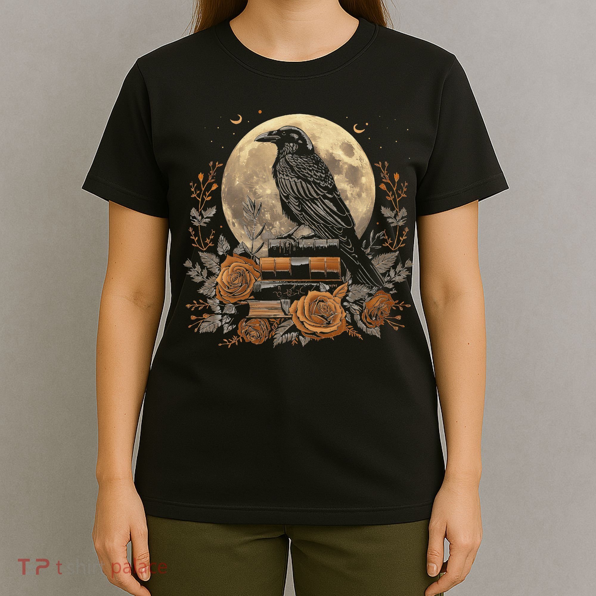 Raven Reading Book Occult Crow T-Shirt