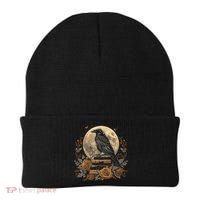 Raven Reading Book Occult Crow Beanie thumb 0