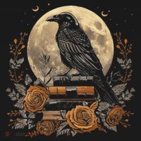 Raven Reading Book Occult Crow Polo thumb 3